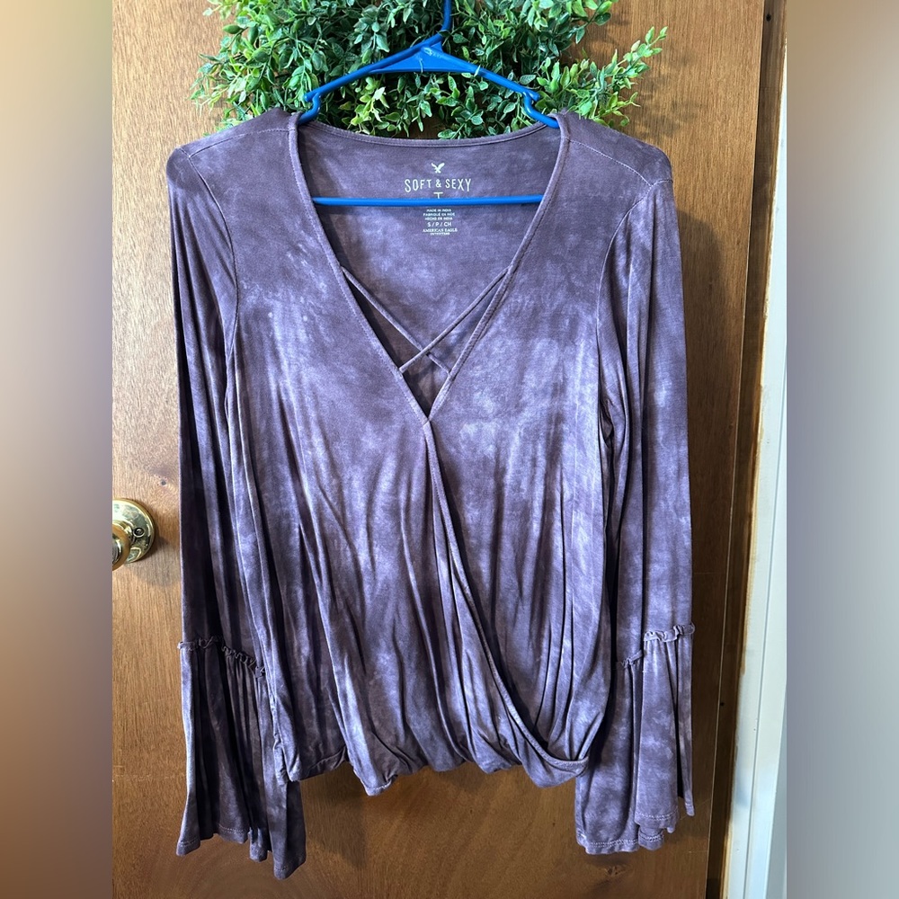 American Eagle Purple Dye Flare long sleeve, S